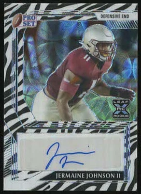 2022 Leaf Metal Pro Set JERMAINE JOHNSON II "ZEBRA" Autograph Rookie Auto #3/5 - Image 1 of 2