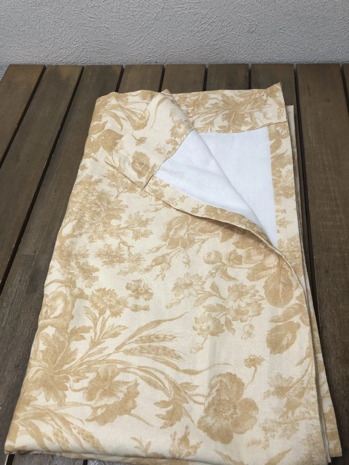 1 cortina apagada Pottery Barn Sorrel Toile 50x84" cortina dorada forrada de algodón usada en excelente estado Foto 1 de 4