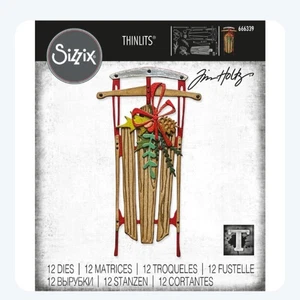 Sizzix Thinlits Vintage Sled #666339 / Tim Holtz 12 Dies Brand New - Afbeelding 1 van 4