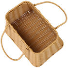  Wicker Basket Woven Straw Handbag Imitation Rattan Shopping Handle Travel