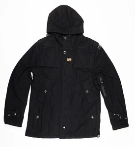 G Star Raw Wool Jacket Womens XL Parka Hooded 3301 Black - Picture 1 of 8