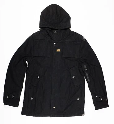 G Star Raw Wool Jacket Womens XL Parka Hooded 3301 Black - Image 1 of 4