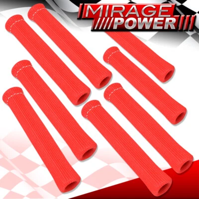 For Honda 8-Piece 120 Red Universal Spark Plug Wire Heat Insulator Shield Foto 1 de 4