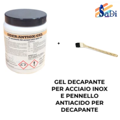 GEL DECAPANTE PER ACCIAIO INOX SALDATURA + PENNELLO ANTIACIDO DECAPANTE SOGES