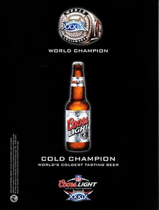 COORS BEER AD #27 RARE 2004 "WORLD CHAMPION. COLD CHAMPION."  - Picture 1 of 2