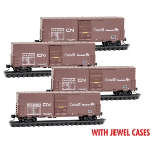 N MICRO TRAINS 983 00 214 CN Canadian National 40' Standard Boxcar 4 pack - Picture 1 of 2