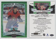 2019 O-Pee-Chee Platinum Autos Emerald Surge /10 Rudolfs Balcers Rookie Auto RC