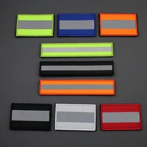 Reflective Fastener Runners Cyclists Hook & Loop Safety Visibility Striped Patch - Picture 1 of 27