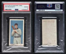 1910 Standard Caramel E93 Jim Delahanty (Spelled Delehanty) #10 PSA 2