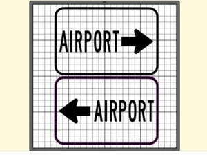 CUSTOM road sign 12"x18" - DOT style - 2 sided AIRPORT sign - Picture 1 of 1