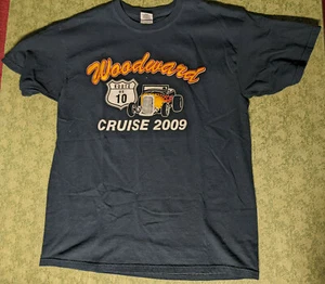 Vintage Woodward Dream Cruise Motor City Hot Rod 2009 Black L T-Shirt - Picture 1 of 7