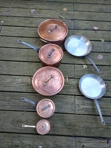 7 Piece Copper Cookware Set A Simon Made In France International Sale - Picture 1 of 9
