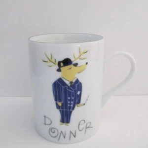 Pottery Barn Reindeer Donner Mug Christmas Holiday Coffee or Tea Cup - Picture 1 of 2