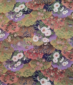 Oriental Gardens Artistic Expressions Floral Gold Accents Fabric BTHY - Picture 1 of 2