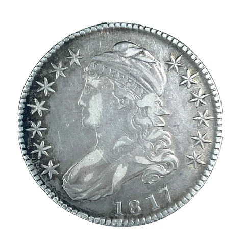 1817 Capped Bust Half Dollar, VF Circulated 50c U.S. Silver Type Rare Coin Cover