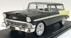 KK Scale 1/18 Scale KKDC181293 - 1956 Chevrolet Bel Air Nomad - Black - Picture 1 of 5