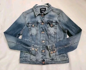 Silver Jeans.co Denim Jacket Women's Size Medium Buttons Front  - Picture 1 of 11