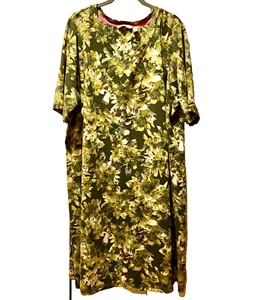 Abito donna Isaac Mizrahi Live stampato trendy maglietta vestito 3X elasticizzato verde - Foto 1 di 16