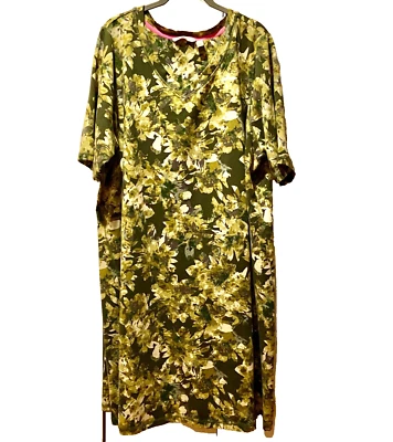 Isaac Mizrahi Live Mujer Vestido Estampado Moda Camiseta Vestido 3X Elástico Verde Foto 1 de 4