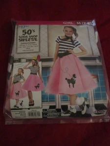 Girls 50s Soda Shop Sweetie Halloween Costume Dress Up Poodle Skirt Size Med 7/8 - Picture 1 of 4