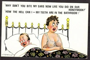 Postcard Bamforth Comic black triangle Number 27 honeymoon teeth - Picture 1 of 2