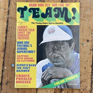 Vintage Oct. 1973 TEAM MAGAINE HANK AARON Atlanta Braves Including Color Pin Ups - Picture 1 of 8