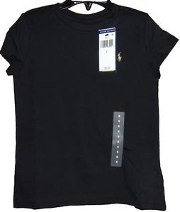 POLO Ralph Lauren Girl's Polo Player Gold Pony T-Shirt in Black Size: 6 NWT $29 - Picture 1 of 4