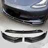 For 2017-2020 Tesla Model 3 Sedan Carbon Look Front Bumper Body Kit Lip 3Pcs