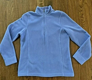 LL Bean Women's Small Sweater Pullover 1/4 Zip Polartec Fleece Blue 259070 - Picture 1 of 9