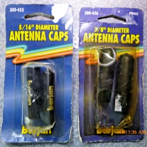 4 nasadki antenowe Barjan CB Radio czarne formowane gumy, 2 na 3/8", 2 na 5/16" NOS - Zdjęcie 1 z 5