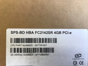 397739-001 HP FC2142SR 4GB PCI-E 1-PORT FIBRE CHANNEL HOST BUS ADAPTER NEW - Picture 1 of 1