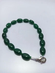 Gemstone 7x10 mm Oval Smooth Beads 925 Sterling Silver 7" String Bracelets - Picture 1 of 6