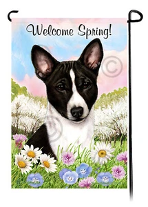 Willkommen Frühling Garten Flagge - schwarz-weiß Basenji - Bild 1 von 1