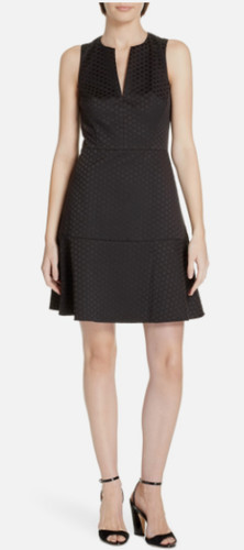 Mini abito svasato nero Kate Spade New York glitzy ritzy bakery dot jacquard 0