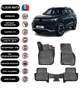 Floor Mats Liner Fits Volkswagen Tiguan (2024-2025)  Waterproof 4D Molded 4pcs - Bild 1 von 5