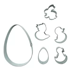 Ausstecher Set 6-tlg. Ostern Ei Hase Küken Mini Linzer Ausstechformen Fondant - Bild 1 von 7