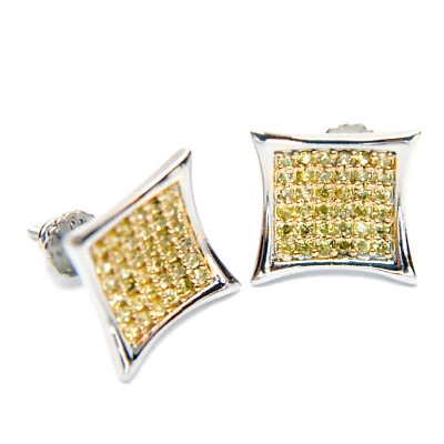 Aretes cuadrados enchapados en plata de 12 mm de hip hop para hombre 918 Foto 1 de 3