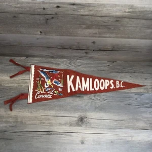 Kamloops B.C. Banderín de fieltro Canadá vintage ~20"x7" ganso - Imagen 1 de 7