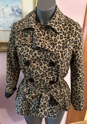 H & M разделенный Тренч куртка леопард коричневый подпоясанный 10 - Изображение 1 из 4