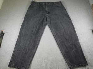 Jeans Carhartt Vintage Para Hombres 44x30 Negro Lavado Oscuro Denim Grueso Hecho en EE. UU. Ropa de Trabajo - Imagen 1 de 13