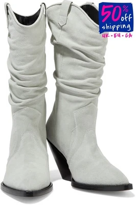 PVP €720 IRO Marliag Botas Occidentales de Cuero US6.5 UK4.5 FR37 Slouchy Hechas en Italia Foto 1 de 4