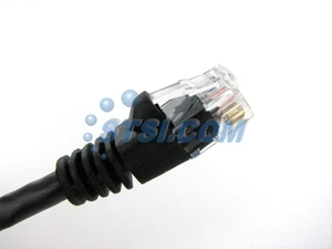 (QTY 100) 8 Inch BLACK Cat6 Network Patch Cable/Cord, Snagless Boot ~STSI - Picture 1 of 1