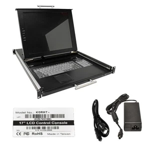Haitwin-Delphin Korat 17" KVM Rack Console DE Keyboard +Rack Rails +PSU - Picture 1 of 7