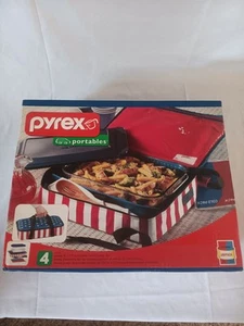 Pyrex Portables 9 x 13" Pfanne rot weiß & blau 4th of July Stars & Strips Vintage - Bild 1 von 13