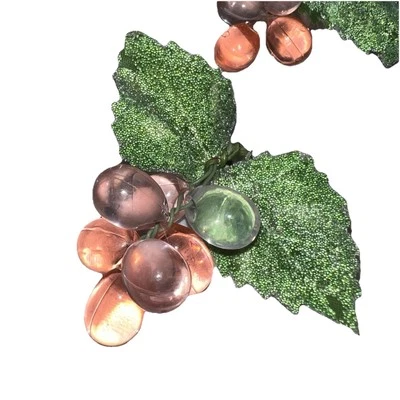 Grupos de uva rosa de Natal com folhas de açúcar para luzes de corda de plástico quantidade 15 - Imagem 1 de 4