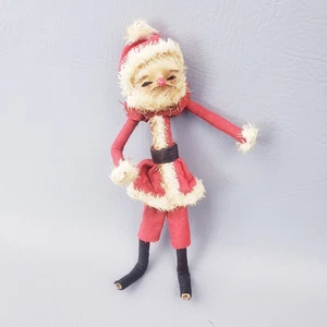 Vintage 1940er Chenille Pfeifenreiniger dünner Draht Weihnachtsmann 9 Zoll - Bild 1 von 8