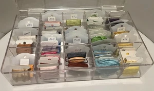 Vtg 40+Pc Asst DMC Lot Dmc Thread floss on bobbins In Box - Picture 1 of 9