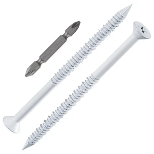 (100 PCS) 3/16" x3-3/4 White Concrete Screw Anchor White Flat Head for Anchor... - Picture 1 of 5
