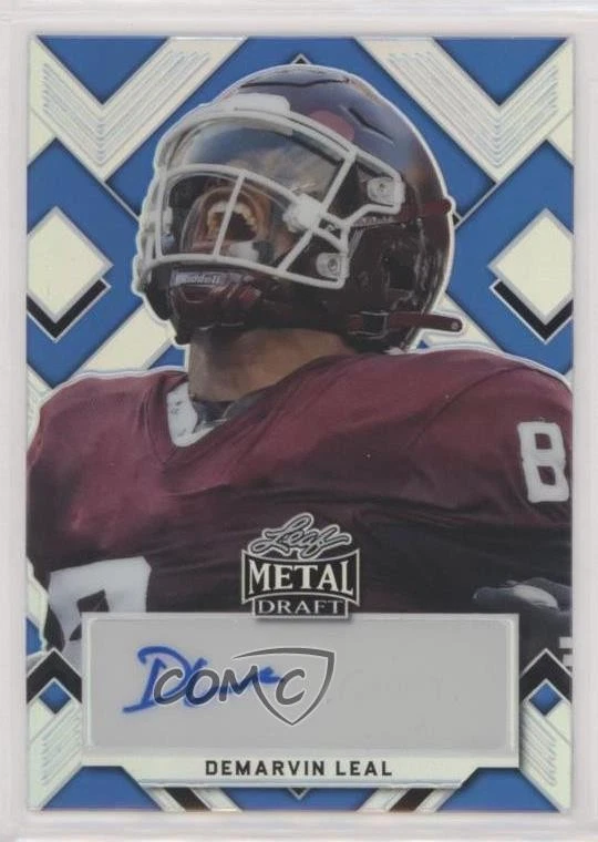 2022 Leaf Metal Draft Portrait Blue Prismatic /30 DeMarvin Leal Rookie Auto RC - Image 1 of 2