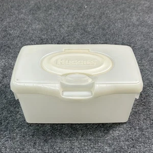 Huggies EMPTY Baby Wipes Full-Size White Pop-Up Refillable Dispenser Container - Picture 1 of 21